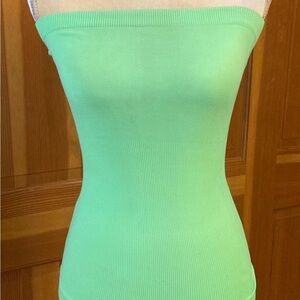 Vibrant Green tummy control tube top. One size